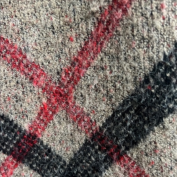 Joseph A Plaid Cardigan in Red, Black, and Tan - Picture 4 of 6